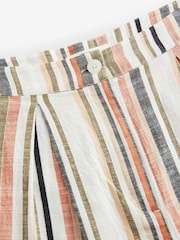 Blanc - Pantalon large avec lin - Image 8 of 9