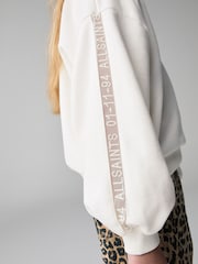 smALLSAINTS Chalk White Girls Oversized Cygni Mesh Panel Sweatshirt - Image 3 of 8