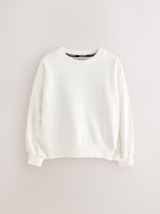 smALLSAINTS Chalk White Girls Oversized Cygni Mesh Panel Sweatshirt - Image 5 of 8