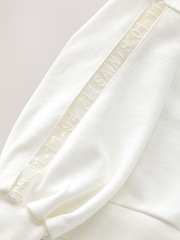 smALLSAINTS Chalk White Girls Oversized Cygni Mesh Panel Sweatshirt - Image 7 of 8