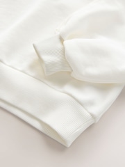 smALLSAINTS Chalk White Girls Oversized Cygni Mesh Panel Sweatshirt - Image 8 of 8