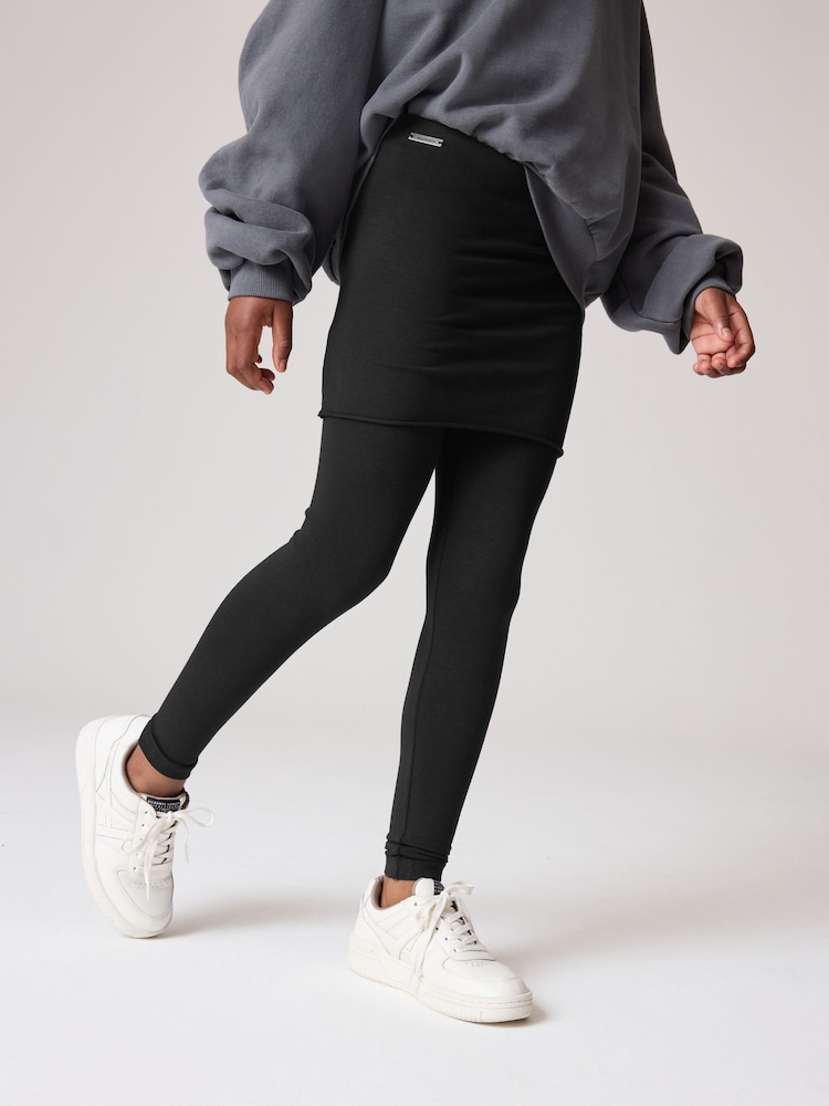 smALLSAINTS Black Girls Raffi Skirted Leggings - Image 1 of 8