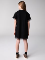 smALLSAINTS Black Girls Oversized Presila Floral Print Mesh T-Shirt Dress - Image 3 of 5