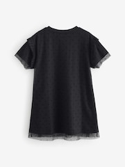 smALLSAINTS Black Oversized Presila Floral Print Mesh T-Shirt Dress - Image 7 of 9