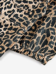 smALLSAINTS Leopard Print Girls Jackie Puff Sleeved Denim Dress - Image 10 of 10