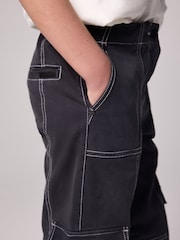 smALLSAINTS Black Contrast Girls Freda Cargo Joggers - Image 3 of 9