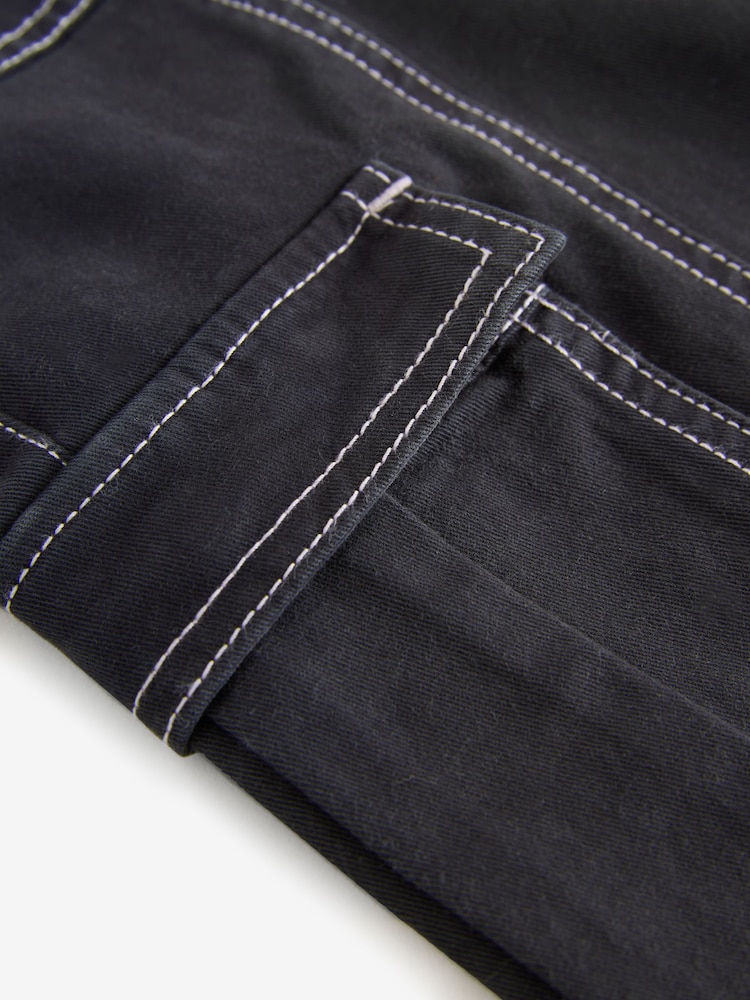 smALLSAINTS Black Contrast Girls Freda Cargo Joggers - Image 8 of 9