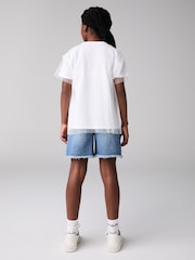 smALLSAINTS Girls Oversized Rosekis Graphic Mesh T-Shirt - صورة 3 من 8
