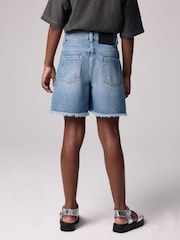 smALLSAINTS Blue Denim Girls High Waisted Emmy Denim Shorts - Image 2 of 6