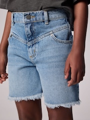 smALLSAINTS Blue Denim Girls High Waisted Emmy Denim Shorts - Image 3 of 6