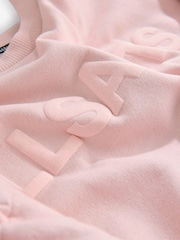smALLSAINTS Light Pink Girls Oversized Cygni Ruched Sleeve Sweatshirt. - Image 6 of 7