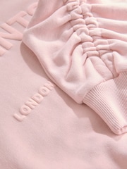 smALLSAINTS Light Pink Girls Oversized Cygni Ruched Sleeve Sweatshirt. - Image 7 of 7