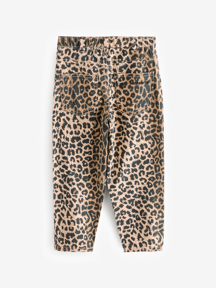 smALLSAINTS Leopard Girls Barrel Leg 100% Cotton Denim Jeans - Image 7 of 9