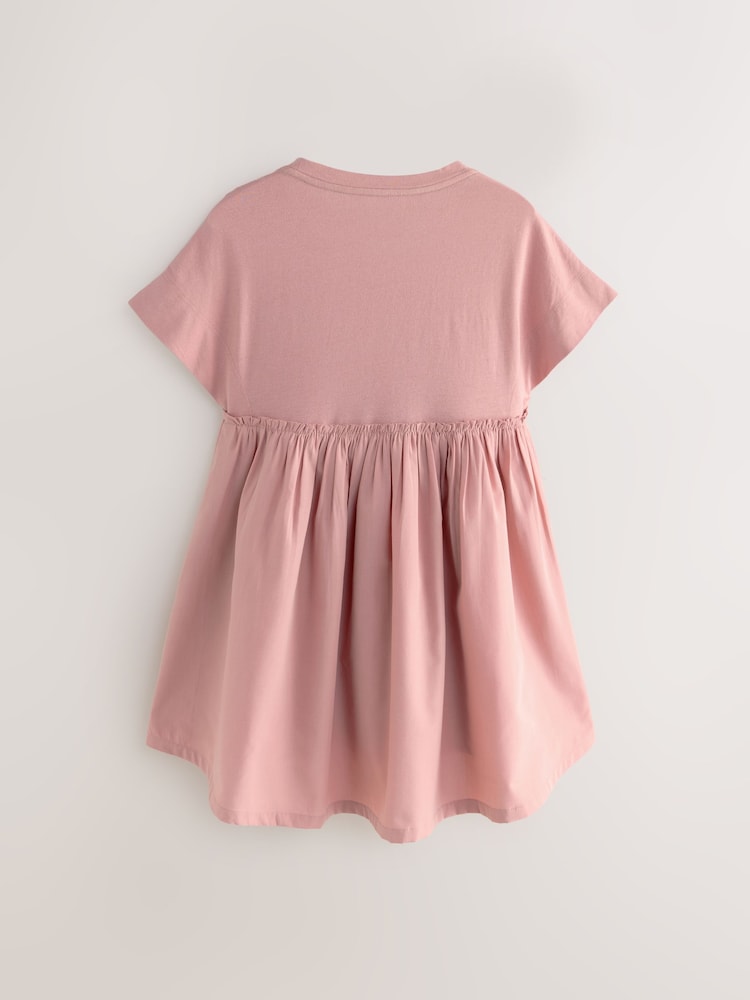 strapless open back dress Girl In Mind Joann Floral Print Button Detail Smock Dress, Pink Multi main image 0