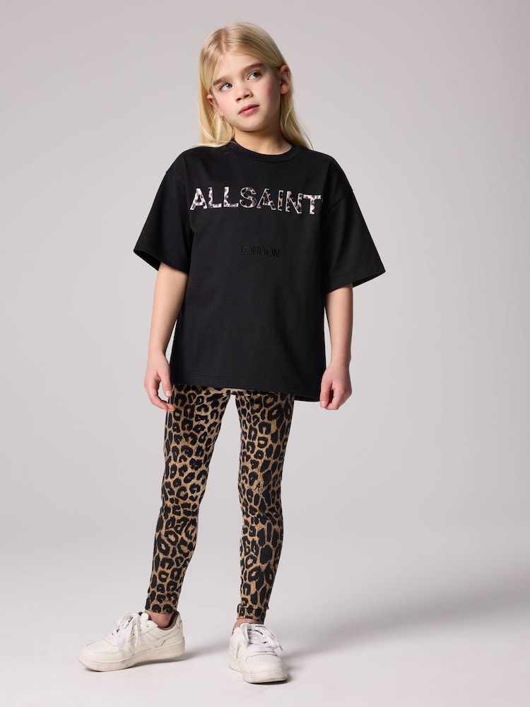 smALLSAINTS Girls Logo Oversized T-Shirt and Leggings Set - Image 1 of 9
