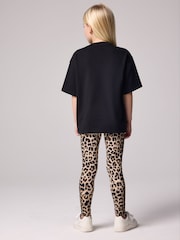 smALLSAINTS Girls Logo Oversized T-Shirt and Leggings Set - Image 2 of 9