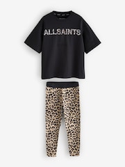 smALLSAINTS Girls Logo Oversized T-Shirt and Leggings Set - Image 6 of 9