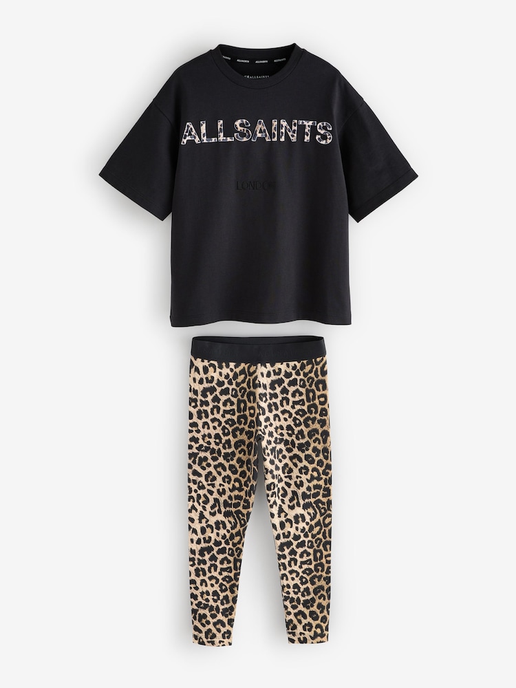 smALLSAINTS Girls Logo Oversized T-Shirt and Leggings Set - Image 6 of 9
