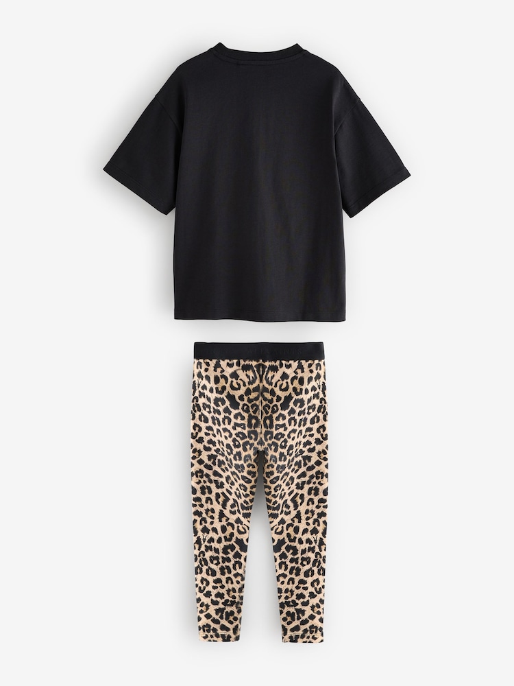 smALLSAINTS Girls Logo Oversized T-Shirt and Leggings Set - Image 7 of 9