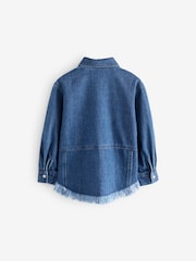 smALLSAINTS Blue Denim Girls Oversized Hettie 100% Cotton Denim Shacket - Image 6 of 8