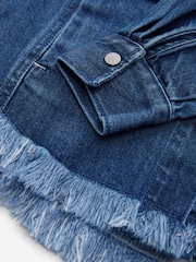 smALLSAINTS Blue Denim Girls Oversized Hettie 100% Cotton Denim Shacket - Image 8 of 8