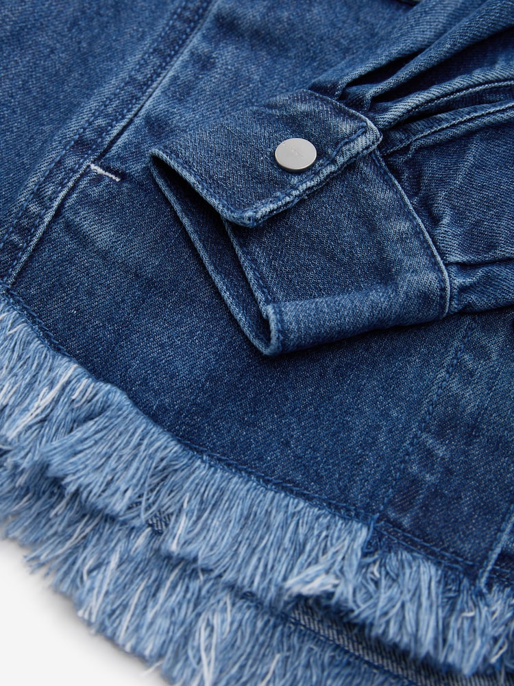 smALLSAINTS Blue Denim Girls Oversized Hettie 100% Cotton Denim Shacket - Image 8 of 8 smALLSAINTS Blue Denim Girls Oversized Hettie 100% Cotton Denim Shacket - Image 8 of 8