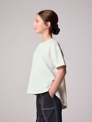 smALLSAINTS White Girls Logo Lace Pleat Back T-Shirt - Image 3 of 9