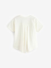 smALLSAINTS White Girls Logo Lace Pleat Back T-Shirt - Image 6 of 9