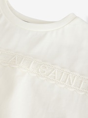 smALLSAINTS White Girls Logo Lace Pleat Back T-Shirt - Image 7 of 9