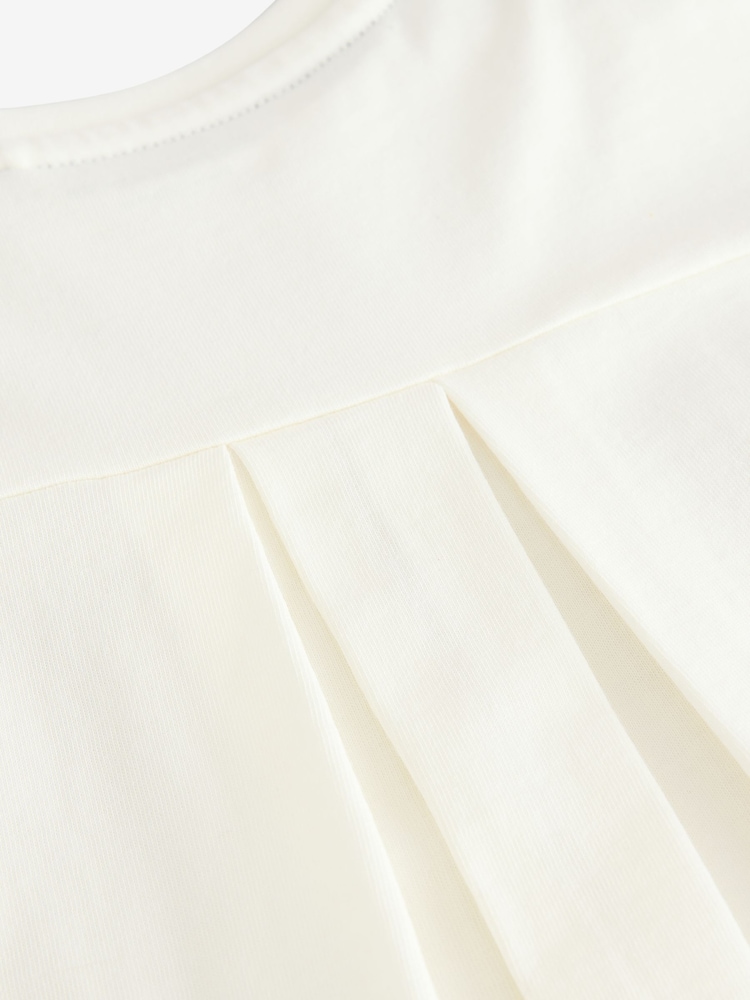 smALLSAINTS White Girls Logo Lace Pleat Back T-Shirt - Image 9 of 9
