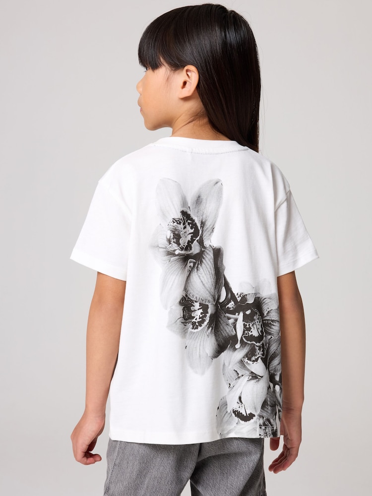 smALLSAINTS White/Eulo Girls Grace Graphic Crew T-Shirt - Image 1 of 8