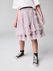 smALLSAINTS Purple Jen Tulle Asymmetric Mesh Girls Skirt - Image 1 of 8