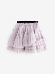smALLSAINTS Purple Jen Tulle Asymmetric Mesh Girls Skirt - Image 5 of 8