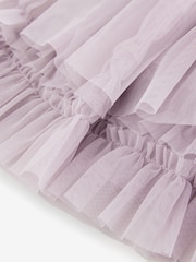 smALLSAINTS Purple Jen Tulle Asymmetric Mesh Girls Skirt - Image 8 of 8