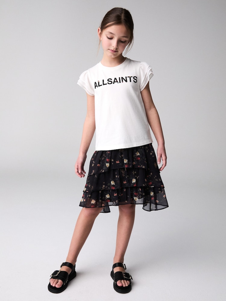 smALLSAINTS Multi Floral Print Cavalry T-Shirt and Skirt Girls Set - Image 1 of 9