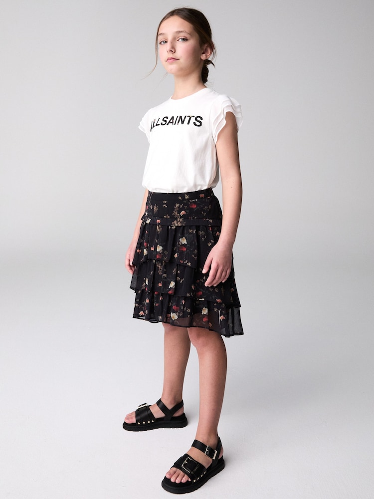 smALLSAINTS Multi Floral Print Cavalry T-Shirt and Skirt Girls Set - Image 2 of 9