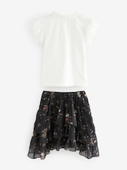 smALLSAINTS Multi Floral Print Cavalry T-Shirt and Skirt Girls Set - Image 8 of 9