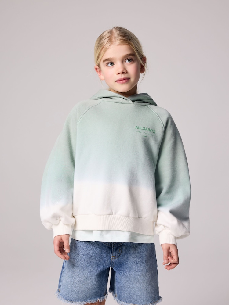 smALLSAINTS Light Green/White Girls Oversized Dana Zip Hoodie - Image 1 of 7