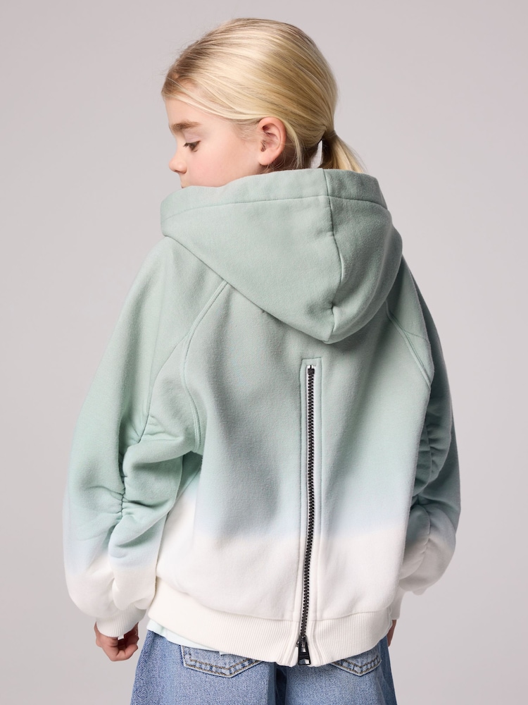 smALLSAINTS Light Green/White Girls Oversized Dana Zip Hoodie - Image 2 of 7