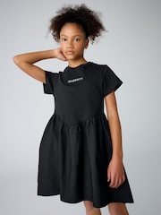 smALLSAINTS Black Girls Logo Chevron T-Shirt Dress - Image 4 of 13