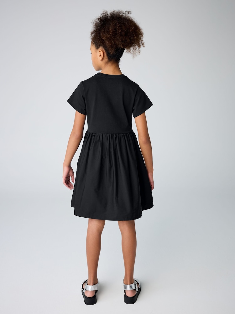 smALLSAINTS Black Girls Logo Chevron T-Shirt Dress - Image 5 of 13