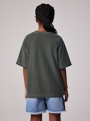 smALLSAINTS Charcoal Grey Girls Oversized Graphic Crew 100% Cotton T-Shirt - Image 2 of 7
