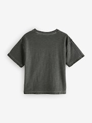 smALLSAINTS Charcoal Grey Girls Oversized Graphic Crew 100% Cotton T-Shirt - Image 5 of 7