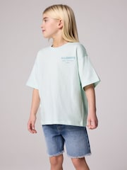 Голубой - smALLSAINTS Oversized Girls Underground Crew T-Shirt - Image 1 of 9