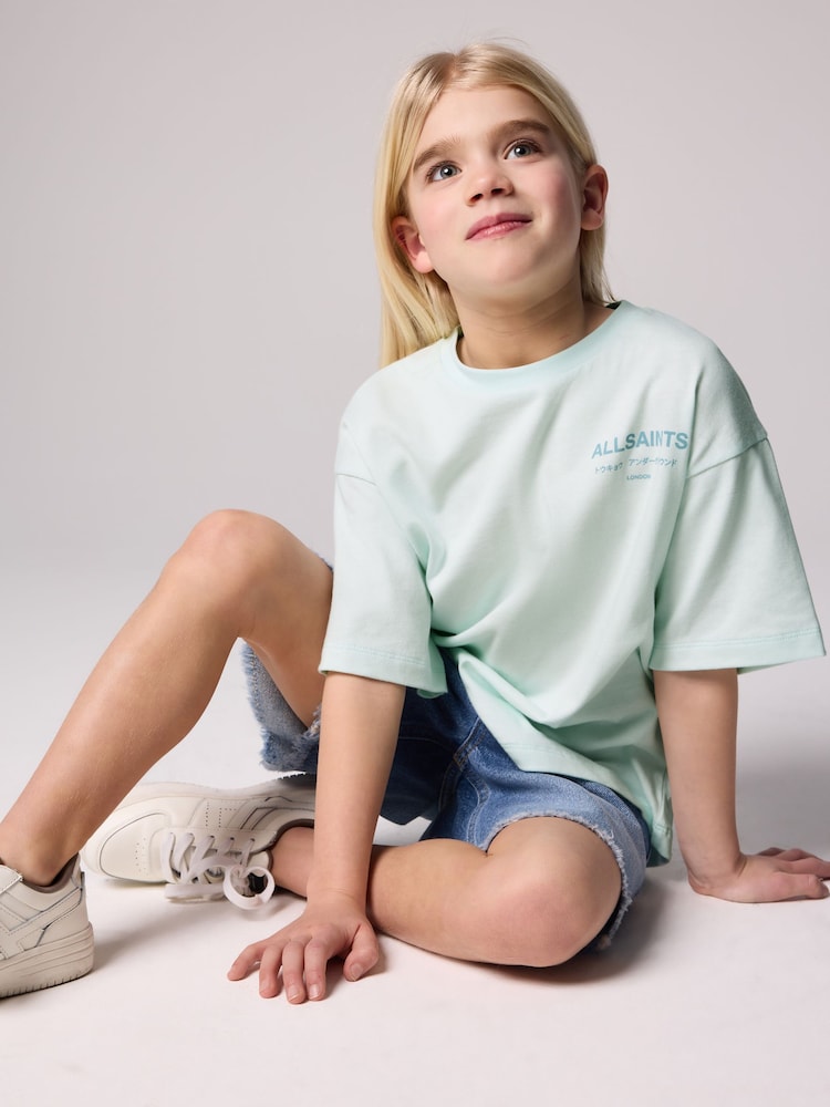 Lichtblauw - smALLSAINTS Oversized Girls Underground Crew T-Shirt - Image 3 of 9