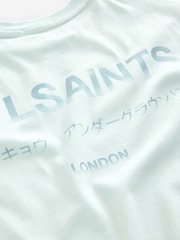 Голубой - smALLSAINTS Oversized Girls Underground Crew T-Shirt - Image 9 of 9