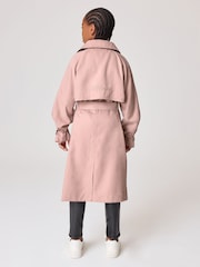 smALLSAINTS Pink Girls Oversized Kikki Trench Coat - Image 3 of 12