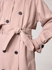 smALLSAINTS Pink Girls Oversized Kikki Trench Coat - Image 5 of 12