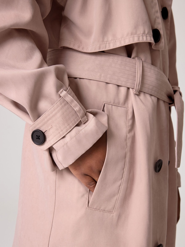 smALLSAINTS Pink Girls Oversized Kikki Trench Coat - Image 6 of 12