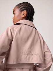 smALLSAINTS Pink Girls Oversized Kikki Trench Coat - Image 7 of 12